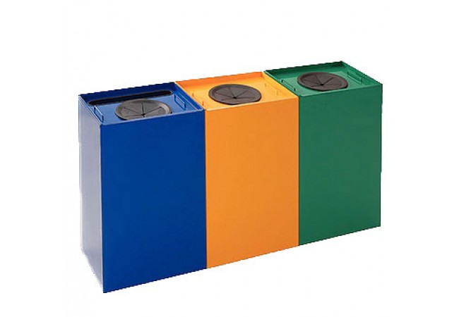 Металлический бак для раздельного сбора мусора 100 л